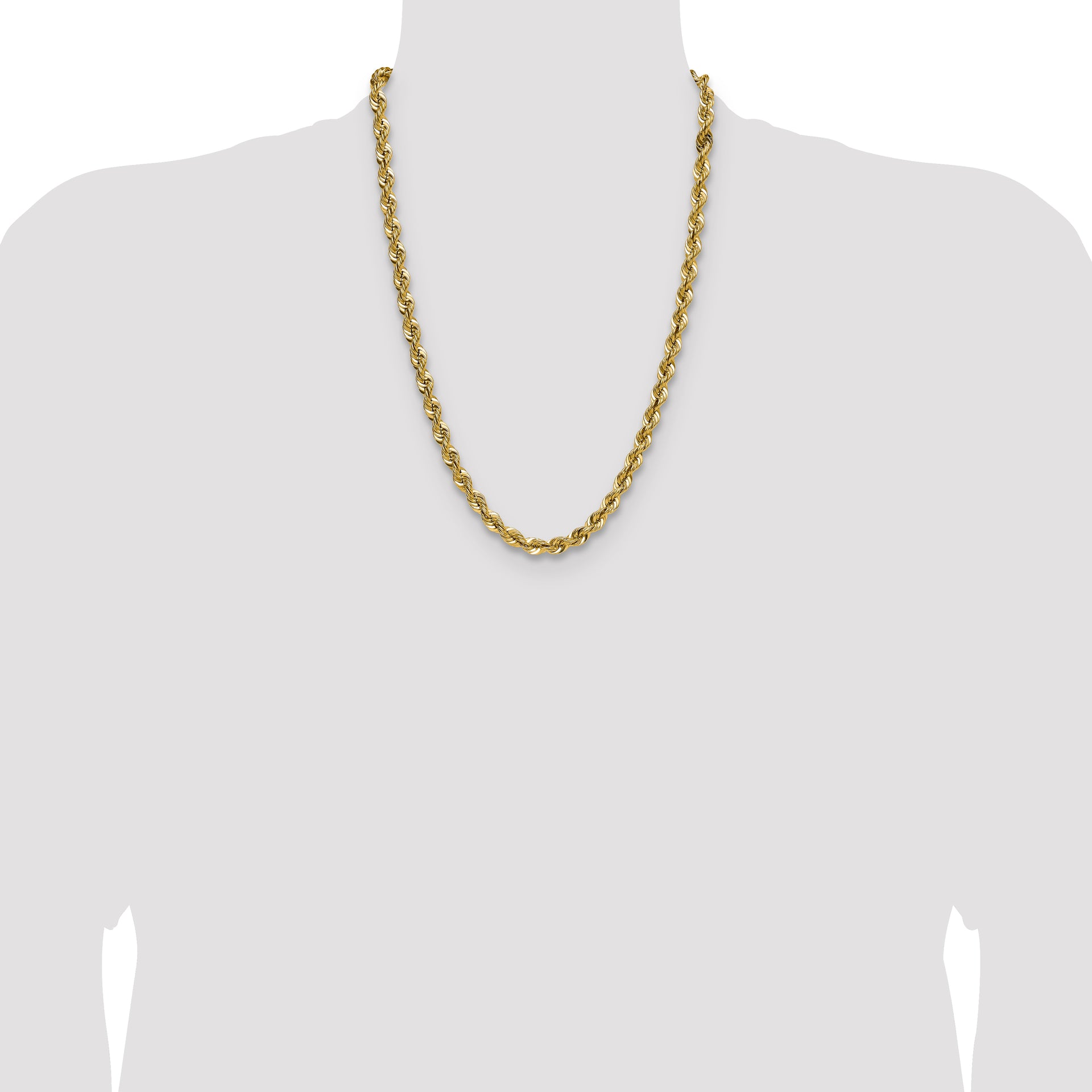 14k 7.5mm Solid Rope Chain