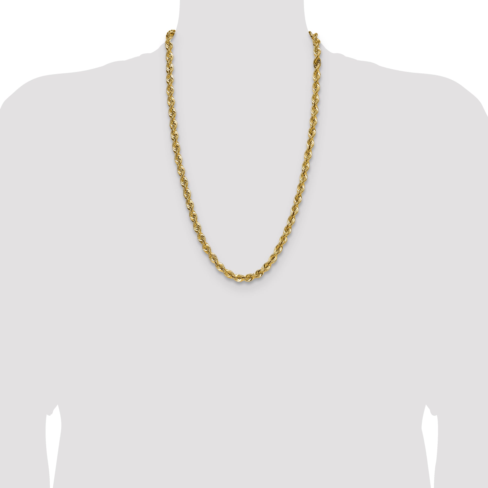 14k 7.5mm Solid Rope Chain