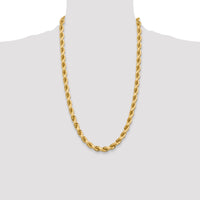 14k White Gold 7.0mm D/C Rope Fancy Lobster Clasp Chain