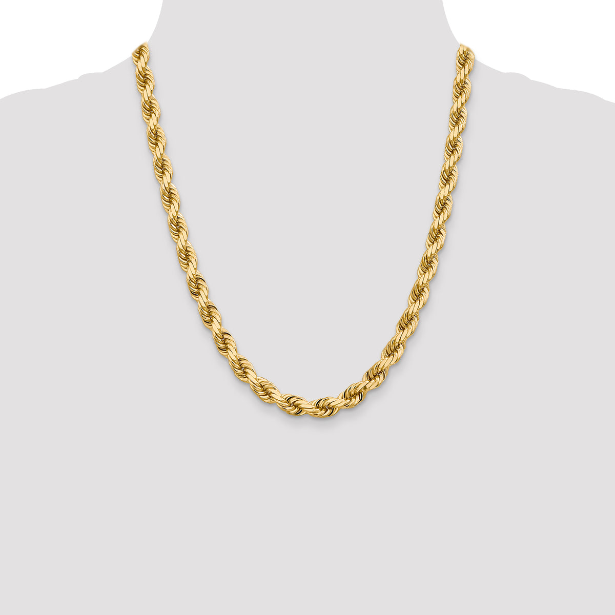 14k 8.0mm D/C Rope Fancy Lobster Clasp Chain