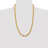 14k 8.0mm D/C Rope Fancy Lobster Clasp Chain