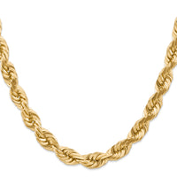 14k 10.0mm D/C Rope Fancy Lobster Clasp Chain
