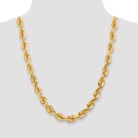 14k 10.0mm D/C Rope Fancy Lobster Clasp Chain