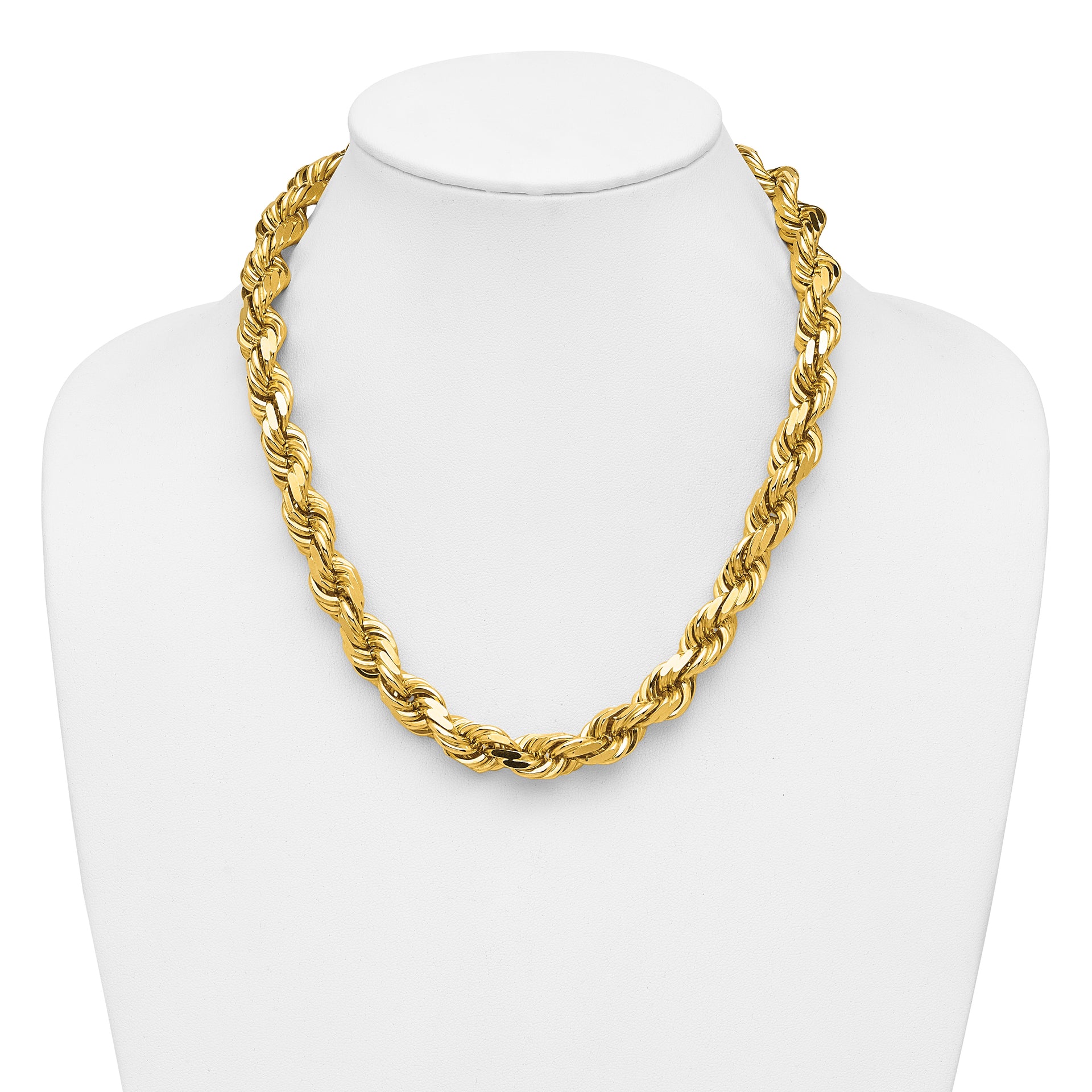 14k 12.0mm D/C Rope Fancy Lobster Clasp Chain