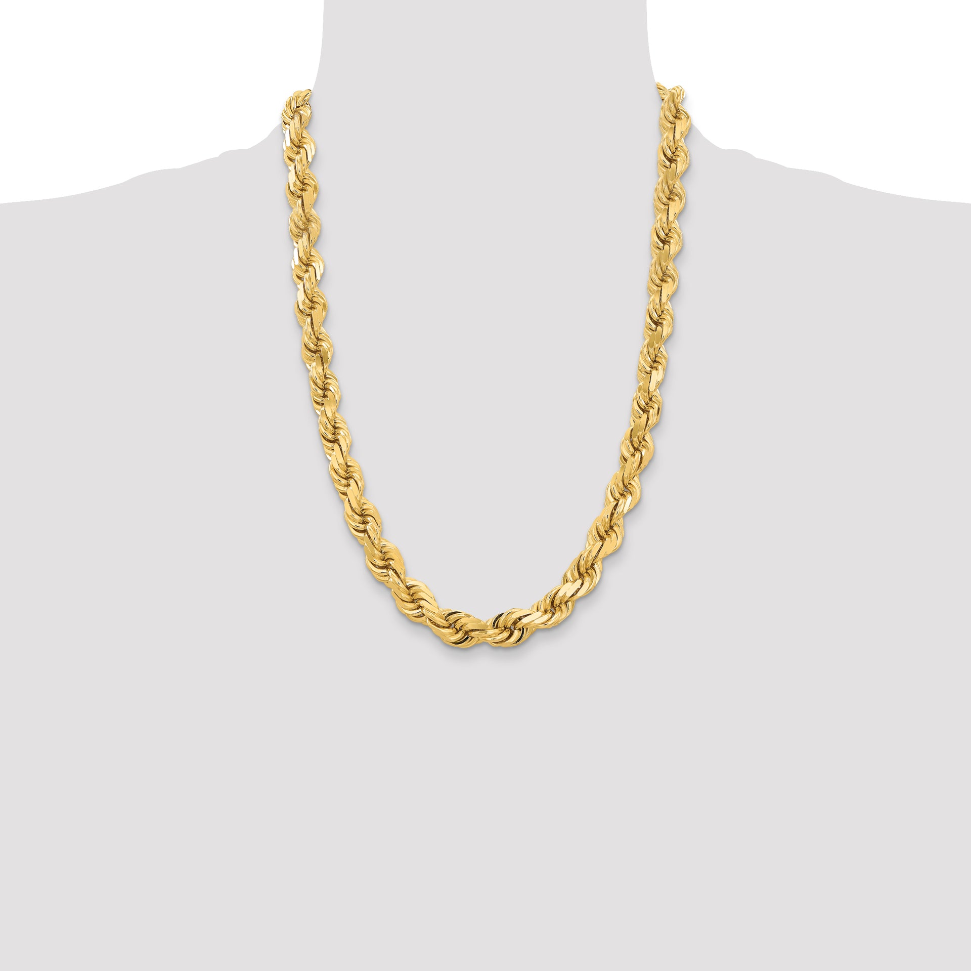 14k 12.0mm D/C Rope Fancy Lobster Clasp Chain