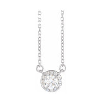 French-Set Halo-Style Necklace or Center