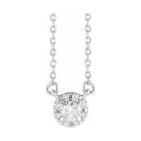 French-Set Halo-Style Necklace or Center