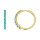 Cabochon Hinged Hoop Earrings