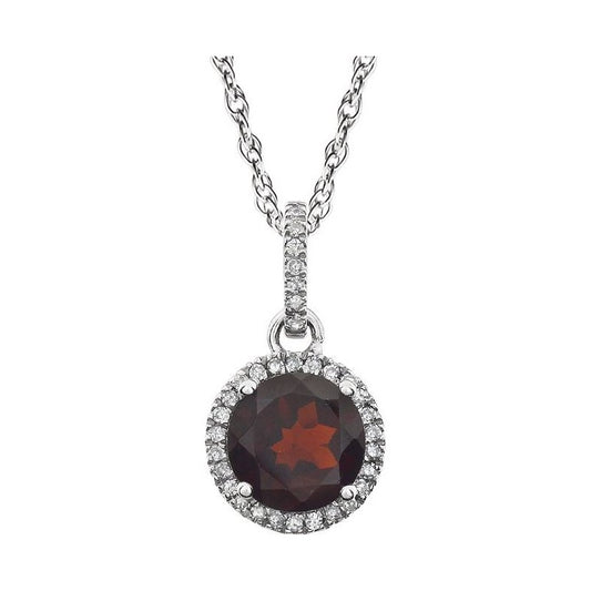 Halo-Style Birthstone Necklace