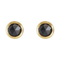 Round Bezel-Set Rose-Cut Stud Earrings