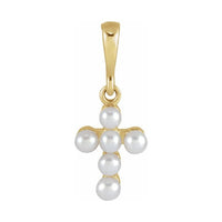 Pearl Youth Cross Necklace or Pendant