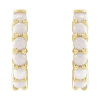 Cabochon Hinged Hoop Earrings