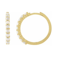 Cabochon Hinged Hoop Earrings