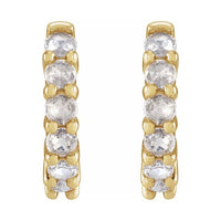 Cabochon Hinged Hoop Earrings