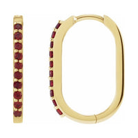 Accented Elongated Hoop Earrings