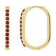 Accented Elongated Hoop Earrings