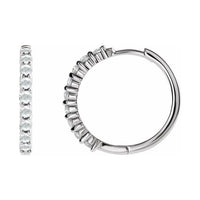 Cabochon Hinged Hoop Earrings