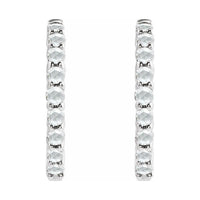 Cabochon Hinged Hoop Earrings