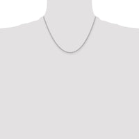 14K White Gold 1.35mm Carded Cable Rope Chain