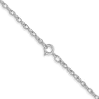 14K White Gold 1.35mm Carded Cable Rope Chain