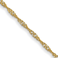 14k 1mm Carded Singapore Chain