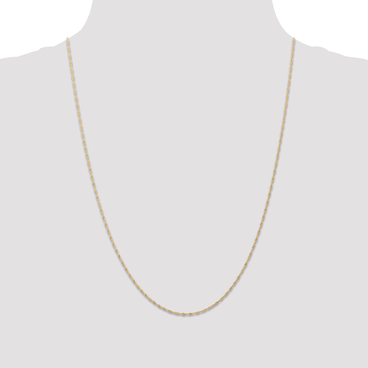 14k 1mm Carded Singapore Chain