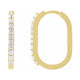 Accented Elongated Hoop Earrings