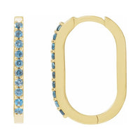 Accented Elongated Hoop Earrings
