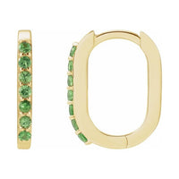 Accented Elongated Hoop Earrings