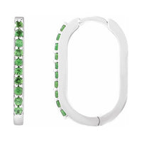 Accented Elongated Hoop Earrings