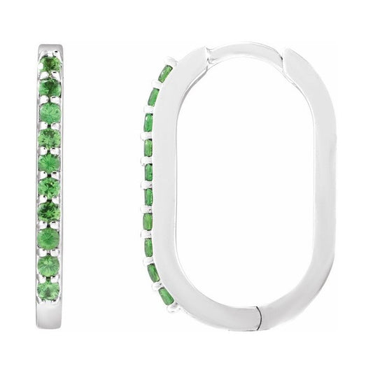 Accented Elongated Hoop Earrings