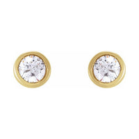 Round Bezel-Set Earrings