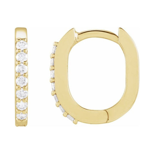 Accented Elongated Hoop Earring