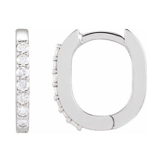 Accented Elongated Hoop Earring