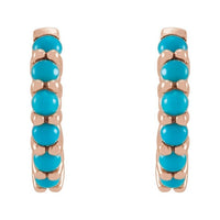 Cabochon Hinged Hoop Earrings