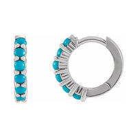Cabochon Hinged Hoop Earrings