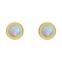 Round Bezel-Set Rose-Cut Stud Earrings
