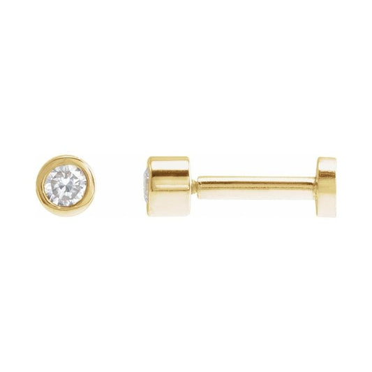 Round Bezel-Set Earrings