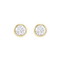 Round Bezel-Set Earrings