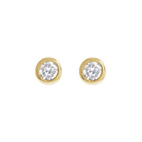 Round Bezel-Set Earrings