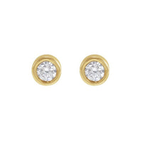Round Bezel-Set Earrings