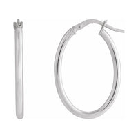 Elongated Oval Tube Hoop Earrings