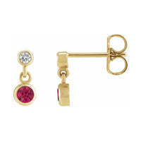 Two-Stone Bezel Set Earrings