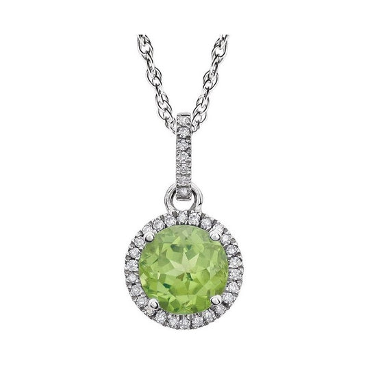Halo-Style Birthstone Necklace