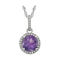 Halo-Style Birthstone Necklace