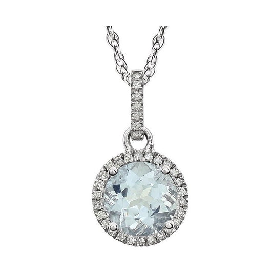Halo-Style Birthstone Necklace