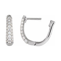 Accented U-Hoop Earrings