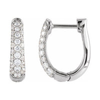 Accented U-Hoop Earrings