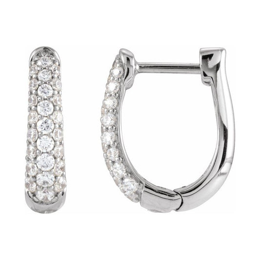 Accented U-Hoop Earrings