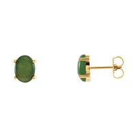 Oval 4-Prong Cabochon Earrings